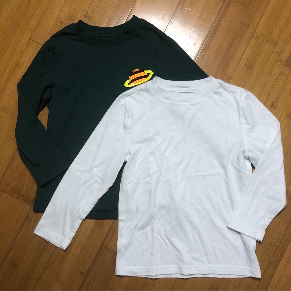 lot of 2 Cat & Jack Long Sleeve Crew Tees 4/5
